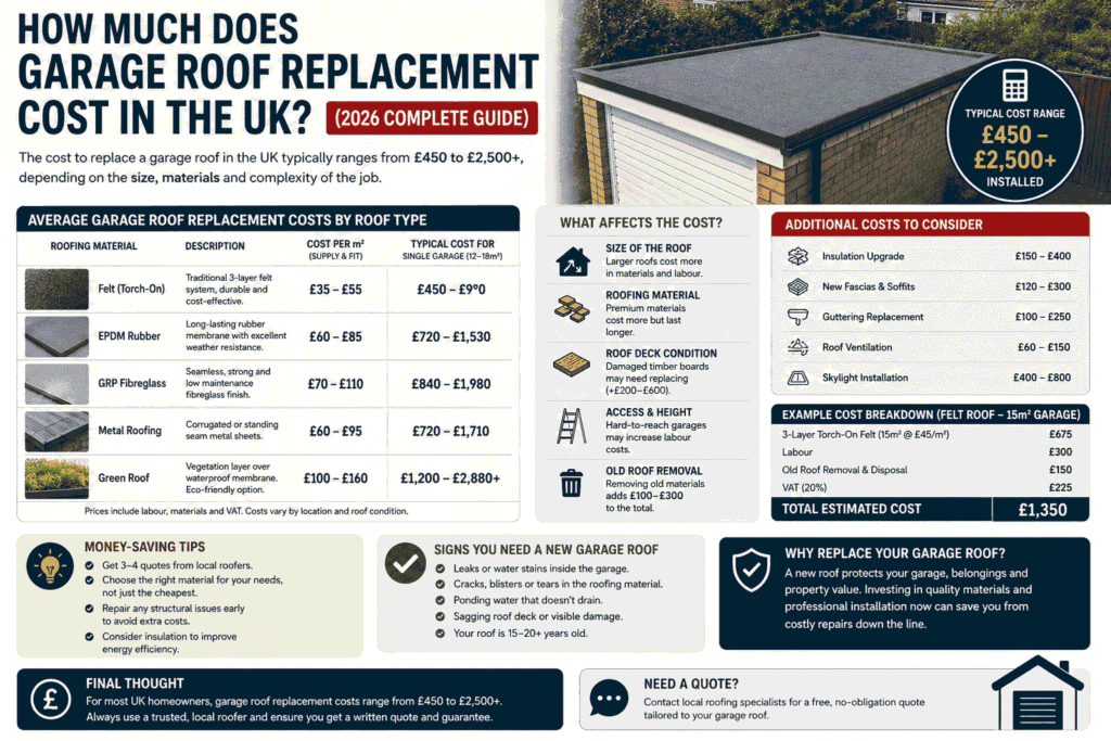 garage roof replacement cost with a flat garage roof for repair or replacement