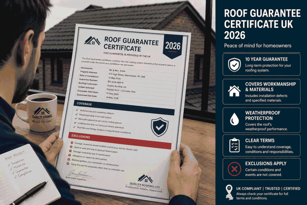 flat roof 20 year guarantee uk — epdm rubber membrane roof replacement with written warranty documentation 2026